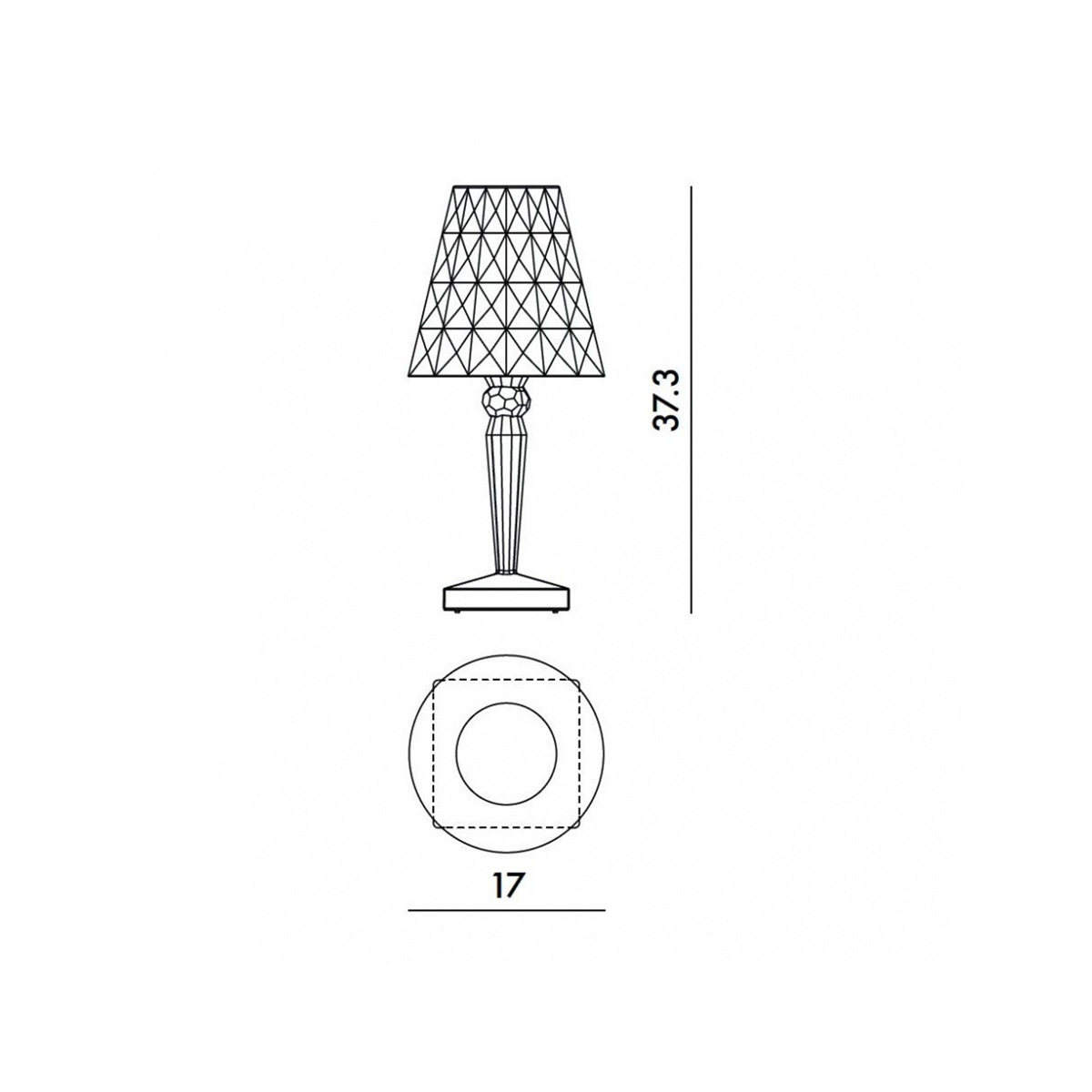 Stona lampa Big Battery 9470/B4 kristal 