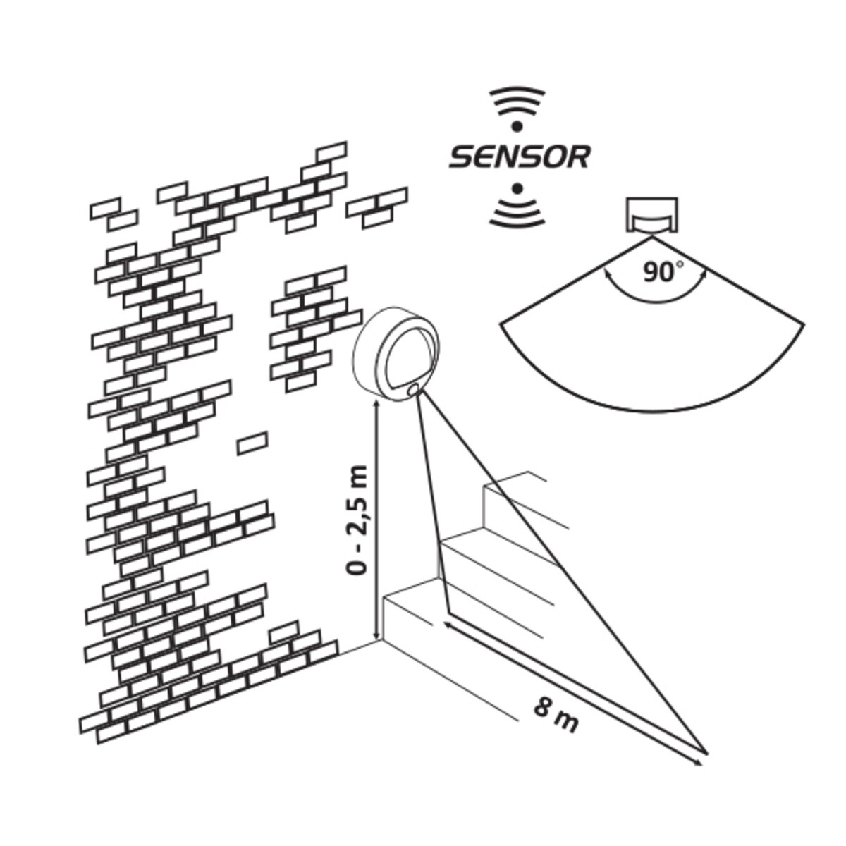 Zidna lampa na senzor AMARILLO 