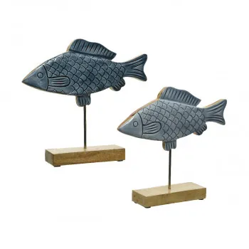 Dekorativna figura riba drvo 847903 