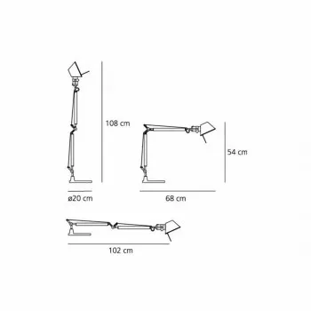 Stona lampa TOLOMEO MINI ALLUMINIO 