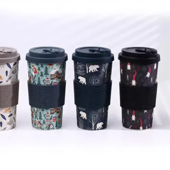 Čaša sa poklopcem 500ml bamboo MU0411-1537 
