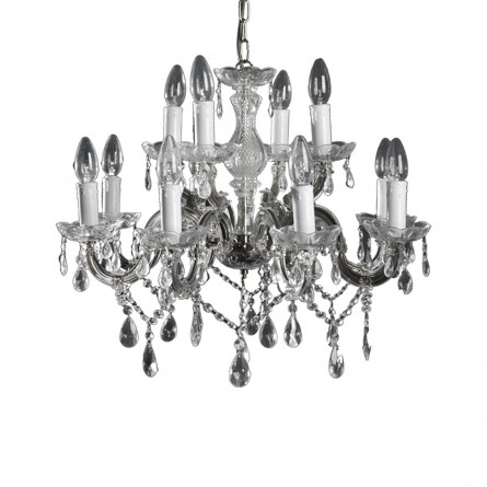 Kristalni luster 1200/8 +4 hrom 
