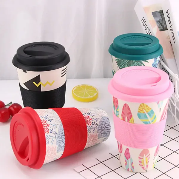 Čaša sa poklopcem 400ml bamboo MU0411-1503