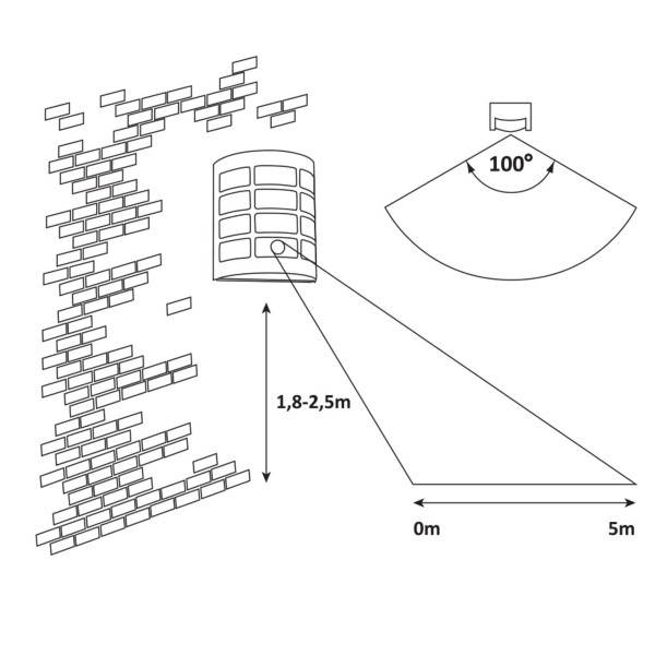 Zidna lampa sa senzorom 8800 