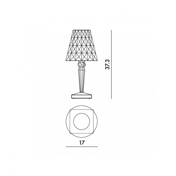 Stona lampa Big Battery 9470/B4 kristal 