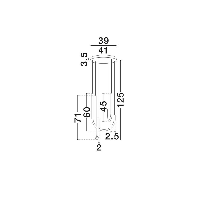 9100151 Topaz suspension LED 40w 3000K dimmable matt black 