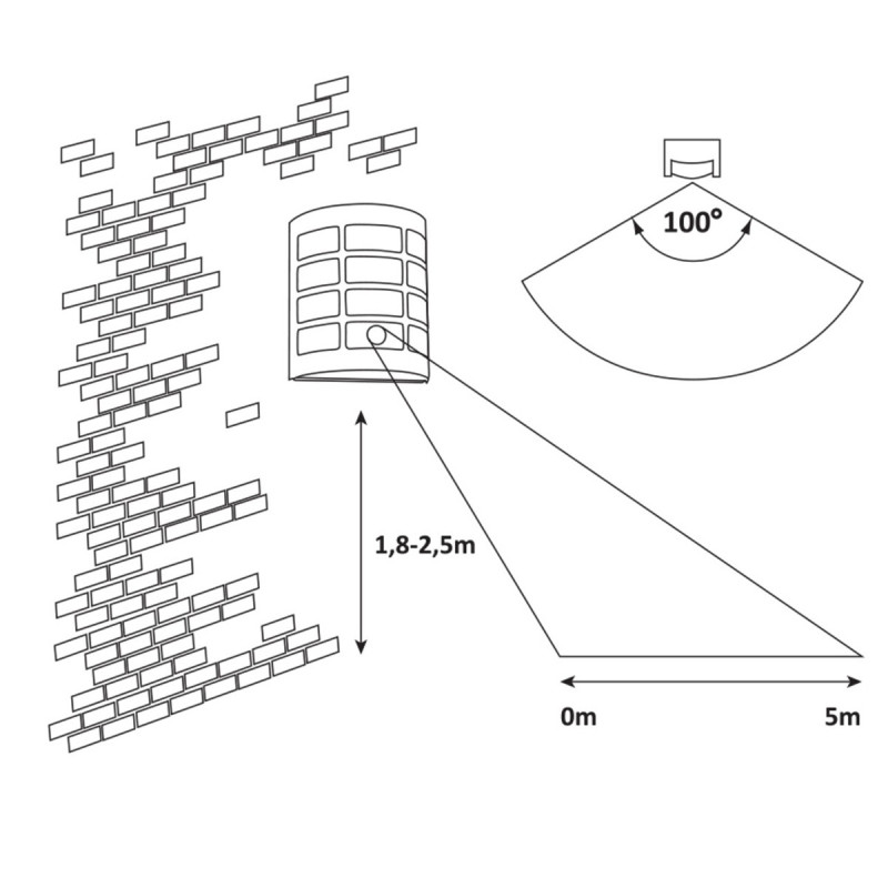Zidna lampa sa senzorom 8800 